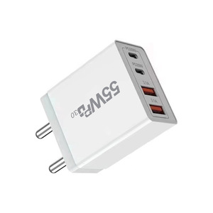 Chargeur double PD 55W 2A2C à charge rapide pour ordinateur portable blanc - Product Image 4