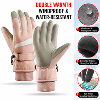 Gants de ski doublés polaire, coupe-vent, épais, compatibles écran tactile, thermiques pour la conduite en hiver à vélo électrique et le cyclisme par temps froid
