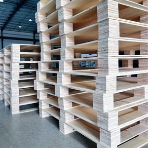 Palettes en bois contreplaqué sans fumigation 50x50x50 cm, accès chariot élévateur quatre voies pour exportation, entreposage et logistique - Product Image 2