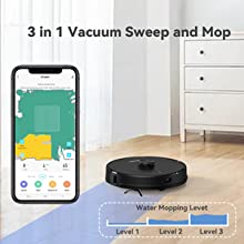 Ibesom A3 Plus Smart Robotic Vacuum Cleaner - Self-Emptying, 3 in