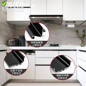 Tirador de gabinete de aleación de aluminio Jiufa con diseño oculto para herrajes de cocina - Product Image 1