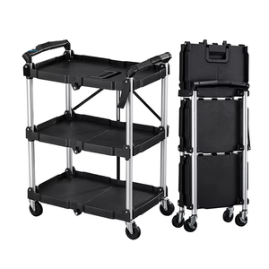 Nhiệm Vụ Nặng Nề Nhựa Cán Tiện Ích Giỏ Hàng Với 360 ° Xoay Bánh Xe Cho Kho Nhà Để Xe Tiện Ích Dịch Vụ Gấp Giỏ Hàng Xe Đẩy - Product Image 2