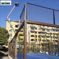 LUX Panneau de padel panoramique extérieur haut de gamme personnalisé, couleur café, de qualité supérieure, personnalisation de la couleur du padel indonésien populaire