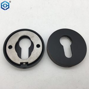 Euro Cylinder Modern Black Door Handles Door Lock Key Hole Sets <strong>Escutcheon</strong> <strong>Plates</strong> - Product Image 3