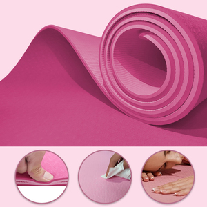 เสื่อโยคะ TPE รุ่น YM03 หนา 0.6 มม. ขนาด 61 มม. กันลื่น สีเดียว/สองสี พร้อมโลโก้สั่งทำ ความยาว 183 ซม. สำหรับออกกำลังกายในยิม รุ่น YM03 - Product Image 2