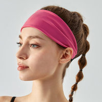 Diadema Deportiva Unisex para Adultos, Ancha y Elástica, Mezcla de Nailon/Spandex (90/10), Secado Rápido, Duradera, Color Sólido, para Correr y Yoga en Verano