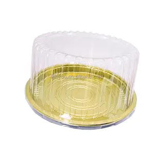 JY-82109 Fastfood Verpakkingsdozen Hoog Deksel Gouden Plaat Wegwerp Sushi Lade Groothandel Plastic Cakecontainer Verpakkingsdoos