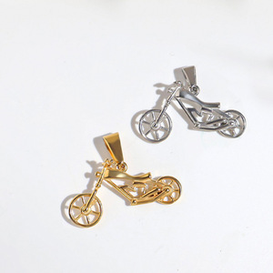 จี้สแตนเลสเคลือบทอง 18K: ไอศกรีม, จักรยาน, รองเท้าบูทคาวบอย, ปลั๊กไฟฟ้า, จี้รูปรถมอเตอร์ไซค์สำหรับทำเครื่องประดับ DIY - Product Image 5