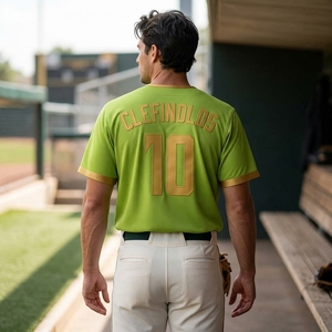 Maillot de baseball unisexe noir avec numéros et noms dorés imprimés au dos, coupe classique, manches longues, polyester respirant, toutes saisons, 3D - Product Image 5