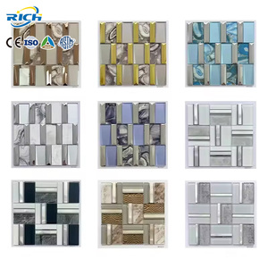 Mosaïque de luxe résistante à l'usure, mosaïque de carreaux, mosaïque de pierre artificielle, mosaïque de verre de 6 mm pour <span class=keywords><strong>la</strong></span> piscine - Product Image 1