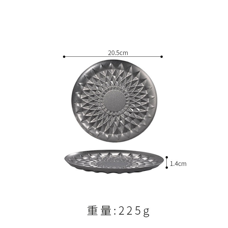 Plato de 21 cm con diseño floral de rombos (acabado vintage envejecido).