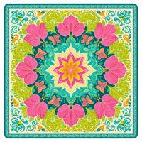 Tapis de Mahjong Bohème Mandala, Motif Floral Papillon, Antidérapant, Réducteur de Bruit, en Néoprène Durable, Imperméable et Portable pour le Marché Américain