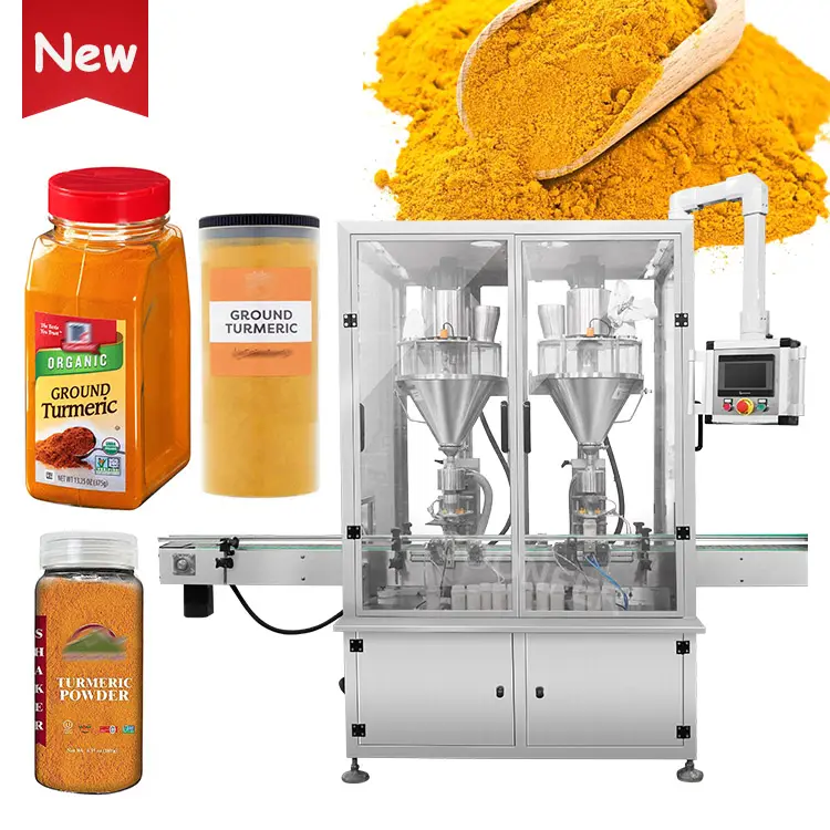 Spices powder bottle filling machine automatic 100g 250g 500g turmeric powder filling machine