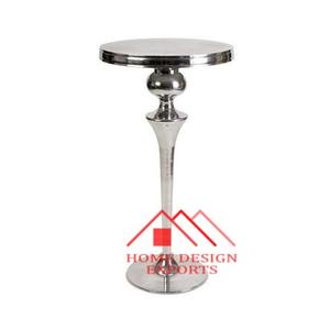 Mesa auxiliar de aluminio de color plateado con tapa redonda para decoración para sala de estar mesas de centro de aluminio para el hogar hoteles y restaurantes - Product Image 6