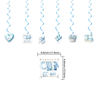 PAISTAR Kit de Décoration Personnalisé pour Fête de Révélation du Sexe du Bébé Garçon et 1er Anniversaire – Guirlande de Drapeaux en Papier, Décorations de Gâteau et Ensemble de Ballons Spirales
