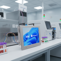 Nouvel ordinateur de bureau industriel tout-en-un avec écran tactile capacitif LCD, châssis métallique en aluminium, lecteur VGA