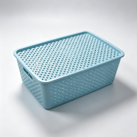 Panier de rangement en plastique épais multi-usages avec poignées, bac organisateur pour collations, jouets, articles divers, panier de rangement ménager