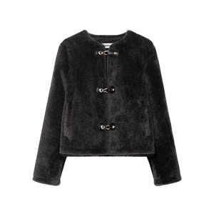 Manteau court en fausse fourrure pour femme avec fermeture à boutons - Tendance mode - Product Image 5