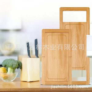 เขียงไม้ทรงสี่เหลี่ยมพร้อมด้ามจับ  ไม้เนื้อแข็ง ดีไซน์เรียบง่ายทันสมัย - Product Image 1