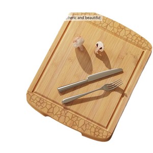Tabla de cortar rectangular de bambú Four Directions con mango antibacteriano para uso en la cocina - Product Image 2