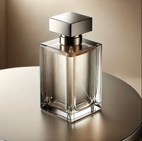 Botol Parfum Persegi Transparan Grosir dengan Logo Custom, Dinding Tebal, Tepi Bersegi, Tutup Perak, Botol Semprot untuk Kemasan Kosmetik