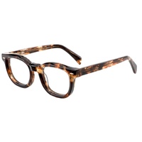 Remaches de marco redondo de moda decorar gafas ópticas de acetato diseño de gafas de marco pequeño