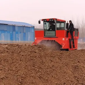 Máquina volteadora de compost de fábrica para residuos agrícolas, máquina de torneado de fertilizante orgánico de estiércol de vaca, máquina volteadora de compost