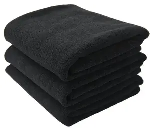 100% 棉超细纤维漂白黑色发廊毛巾