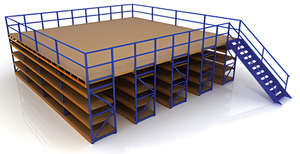 ระบบชั้นวางสินค้าแบบยกพื้นสำหรับคลังสินค้า ชั้นวางเหล็กสำหรับงานหนัก ชั้นวางของบนหลังคา ชั้นวางพาเลท ชั้นวางแบบมีโครงสร้างรองรับ - Product Image 4