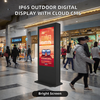 Écran publicitaire numérique extérieur sur pied avec télécommande, indice de protection IP65, verre trempé AR, auto-service, OEM