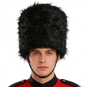 Uniforme de la Guardia Real Británica, Gorro de Piel de Oso Inglés con Rayas <span class=keywords><strong>Beefeater</strong></span>, para Uso en Exteriores y Playa, 100% Poliéster, MH-0099 - Product Image 2