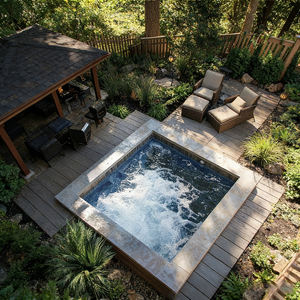 สระว่ายน้ำไฟเบอร์กลาสคุณภาพสูงจากโรงงาน พร้อมระบบนวดด้วยเจ็ทและไฟ LED สำหรับโรงแรม สวน บ้านพักตากอากาศ สระว่ายน้ำส่วนตัวกลางแจ้ง - Product Image 5