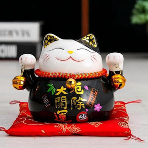 4.5 pouces chat porte-bonheur japonais <span class=keywords><strong>Maneki</strong></span> <span class=keywords><strong>Neko</strong></span> Figurine en <span class=keywords><strong>porcelaine</strong></span> noël pâques maison entreprise décor pour nouvel an Halloween émail - Product Image 6