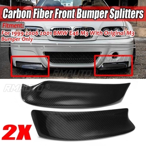 Divisores de Parachoques Delanteros de Fibra de Carbono Real E46 para BMW Serie 3 E46 M3 Coupé 1999-2006, Alerones Decorativos para Parachoques - Product Image 1