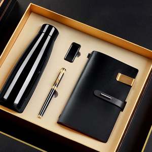 Set de Regalo de Tendencia 2025: Vaso Térmico al Vacío con Elegante Agenda y Cuaderno con Memoria USB + Bolígrafo de Madera Roja para Hombre - Product Image 4