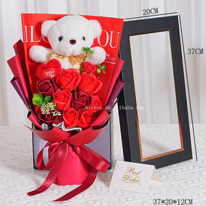 <span class=keywords><strong>Orsacchiotto</strong></span> di Fiori di Sapone Personalizzabile, Peluche all'Ingrosso, Regalo per Natale e San Valentino, Bouquet di Fiori di Sapone a Forma di Orsetto - Product Image 3