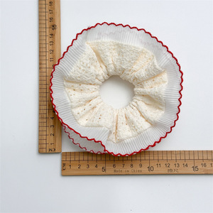 Coletero de encaje francés extragrande para mujer, banda para el pelo de tela de doble capa extra gruesa con lazo, accesorios - Product Image 3