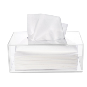 Wholesale transparent clear custom acrylic facial toilet paper tissue box cover holder in family hotel restaurant tissue case