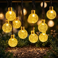 Guirnalda de Luces LED de Navidad USB con 20 LED, Luces Decorativas de Globo Cálidas e Impermeables para Jardín, Patio, Valla, Pared, Puerta