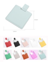 Étui en cuir PU, miroir de poche cosmétique personnalisé en acier inoxydable avec éclairage, finition argentée, incassable, portable pour les voyages