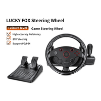 Volant de Course pour Jeux PS4 avec Angle de Braquage de 270 Degrés pour Switch/PS4/PS3/XBOX ONE/XB360/PC
