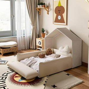 <span class=keywords><strong>Cuna</strong></span> de Estilo Nórdico Creativa con Esponja Comprimida, Barandilla de Seguridad, Cama Infantil para el Suelo - Product Image 1