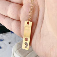 Collier barre semi-colon, bijoux de sensibilisation à la santé mentale, cadeau inspirant de force pour les survivants du cancer