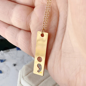 Collier barre semi-colon, bijoux de sensibilisation à la santé mentale, cadeau inspirant de force pour <span class=keywords><strong>les</strong></span> survivants du cancer - Product Image 2