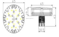 Lumières de cabochon LED automatiques RGBW AC24V 65mm IP65 E14 pour parcs d'attractions, manèges et fêtes foraines