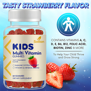 Trung Quốc Nhà sản xuất của ngon dâu tây hương vị 60-gram Vitamin tổng hợp Gummies trẻ em oimmune Hệ thống hỗ trợ vitamin khoáng sản trẻ sơ sinh - Product Image 4