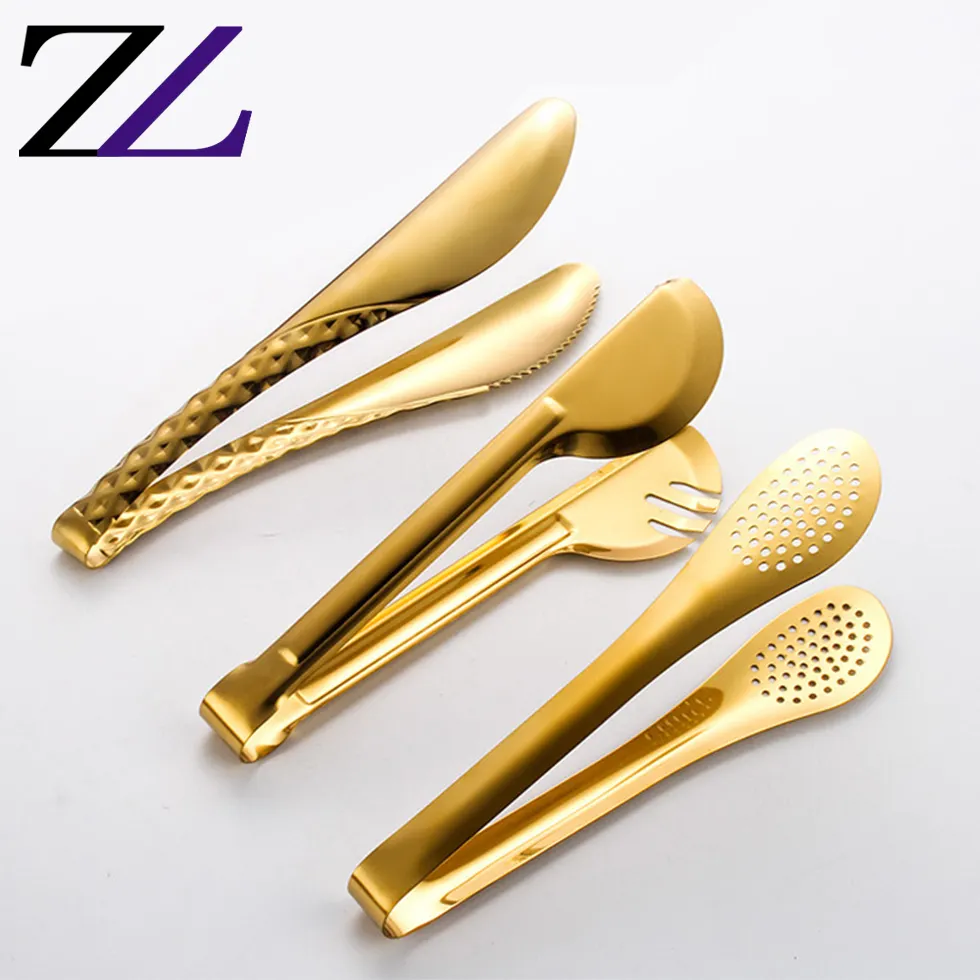 kitchen accessories buffet tools cooking utensils set kitchen accessories stainless steel serving food gold kitchen tongs