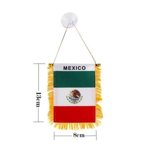 Drapeau mexicain à franges double face sur mesure pour rétroviseur de voiture avec ventouse - Product Image 5
