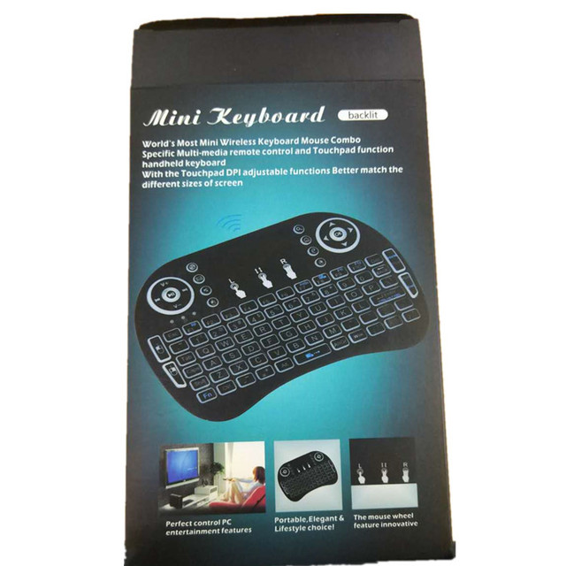 Air Flying Mouse I8 USB Mini Keyboard Remote Control Dry Battery Lithium Three Color Backlit Edition