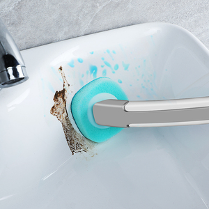 Set per la Pulizia del <span class=keywords><strong>Bagno</strong></span> Ecologico e Igienico Sunshine, <span class=keywords><strong>Spazzola</strong></span> per WC Usa e Getta con Manico Lungo in PP e Silicone, Scatola con Spugna Jesun - Product Image 3
